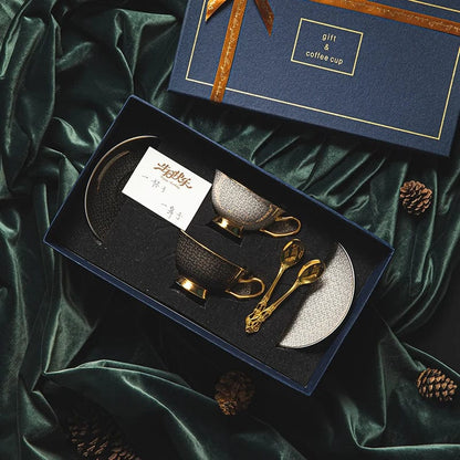 ALDO Kitchen & Dining > Tableware > Drinkware New Coffee and Tea Sets / Porcelain / N 2-piece set Royal Classic Luxury Premium Coffee and Tea Sets For Two  24 K Gold Plated Bone China Porcelain