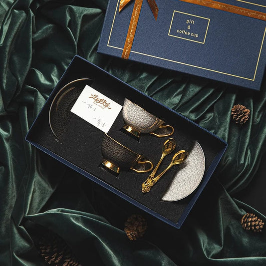 ALDO Kitchen & Dining > Tableware > Drinkware New Coffee and Tea Sets / Porcelain / N 2-piece set Royal Classic Luxury Premium Coffee and Tea Sets For Two  24 K Gold Plated Bone China Porcelain