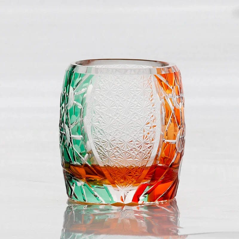 ALDO Kitchen & Dining > Tableware > Drinkware Orange Green Planet Private Collections  Royal Court Black Green Planet Japanese Edo Kiriko Whiskey Crystal Diamond Cut Glass