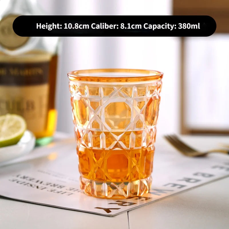 ALDO Kitchen & Dining > Tableware > Drinkware Orange Muticolor  New Style Crystal Glasses for Champagne,Whiskey, Wine, Cocktails,Whiskey, Vodka, Sake