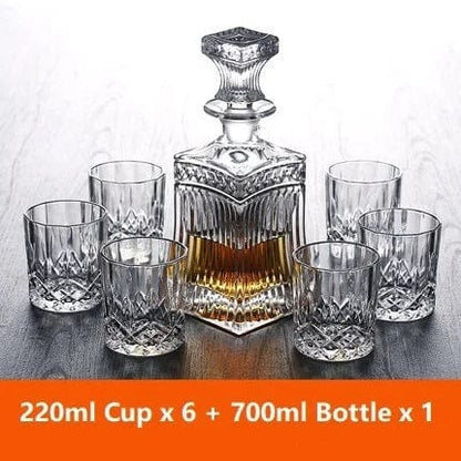 ALDO Kitchen & Dining > Tableware > Drinkware Private Collection Bohemia Whiskey Crystal Led-Free Royal Cut Decanter and Six Glasses Gift Set