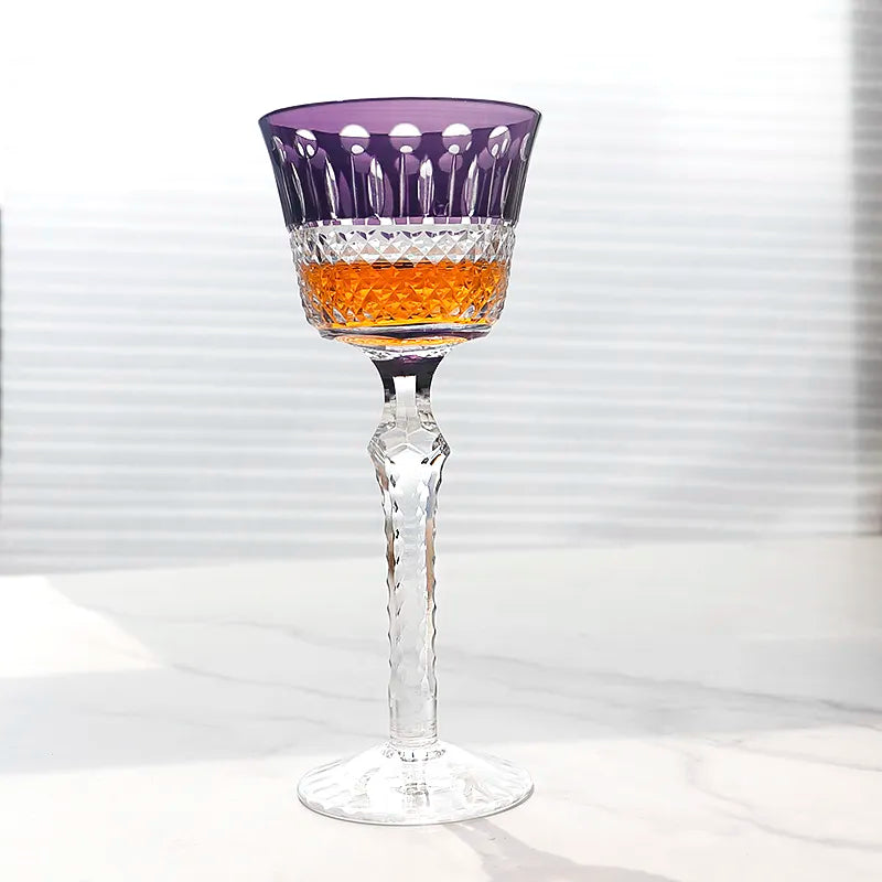 ALDO Kitchen & Dining > Tableware > Drinkware Purple Amazing Luxury Japanize Lead Free Hand Cut and Hand Blown Crystal Wine Goblets Glasses Luxury Japanize Lead Free Hand Cut and Hand Blown Crystal Wine Goblets Glasses