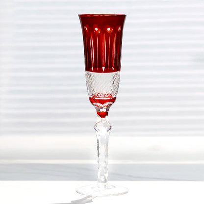 ALDO Kitchen & Dining > Tableware > Drinkware Red Amazing Luxury Japanize Lead Free Hand Cut and Hand Blown Champagne Flute Crystal  Glasses