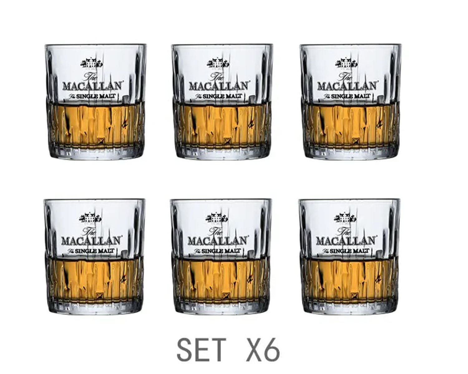 ALDO Kitchen & Dining > Tableware > Drinkware Set of Six Private Collection New Macallan Signature Single Malt  Crystal Faceted  Whiskey Lead-Free Glasses