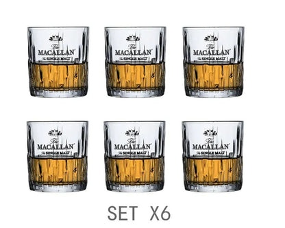 ALDO Kitchen & Dining > Tableware > Drinkware Set of Six Private Collection New Macallan Signature Single Malt  Crystal Faceted  Whiskey Lead-Free Glasses