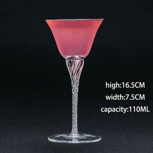 ALDO Kitchen & Dining > Tableware > Drinkware Twisted Rose Fun Glass / Lead free Crystal / 16.5 cm toll 7.5 cm width Twisted Rose Fun Glass for Martini, Cocktails,Party and Home Bar