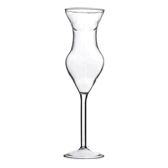 ALDO Kitchen & Dining > Tableware > Drinkware White / Lead free Crystal / 9.25"inch toll  x 2.55" inches wide Muticolor Miss Wine Glass Female-shaped Glasses for Champagne,Whiskey, Wine, Cocktails,Glass, Goblet for Party Home Bar