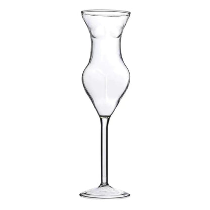 ALDO Kitchen & Dining > Tableware > Drinkware White / Lead free Crystal / 9.25"inch toll  x 2.55" inches wide Muticolor Miss Wine Glass Female-shaped Glasses for Champagne,Whiskey, Wine, Cocktails,Glass, Goblet for Party Home Bar