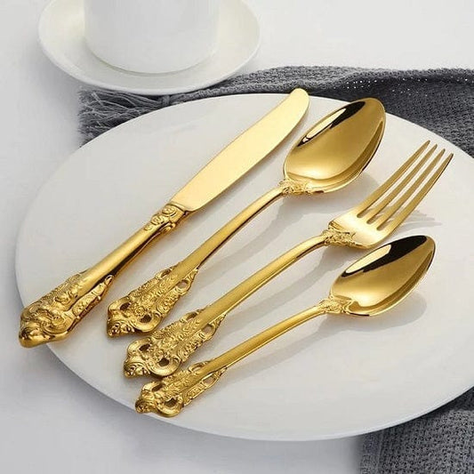 ALDO Kitchen & Dining / Tableware / Gold Royal Cutlery Stainless Steel Dinnerware  Set