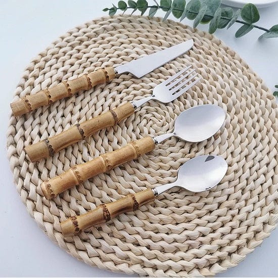 ALDO Kitchen & Dining / Tableware / Original Nature Bamboo Handle Stainless Steel  Dinnerware Cutlery Sets