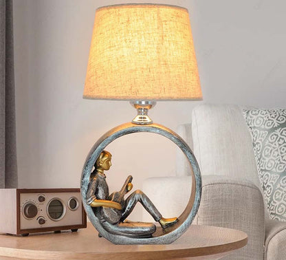 ALDO Lamps> Lighting & Ceiling Fans Art Deco Modern Table Lamp Boy Playing Guitar and Girle Reading The Book