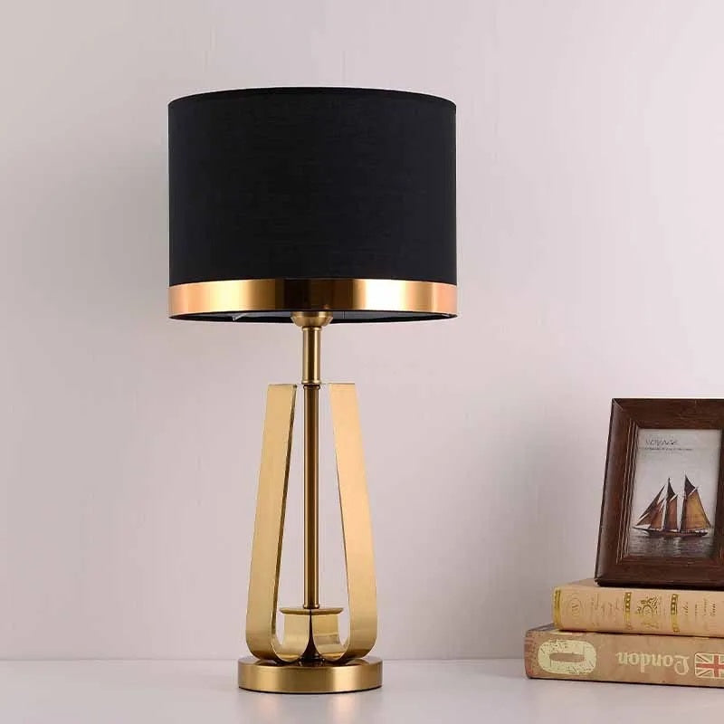 ALDO Lamps> Lighting & Ceiling Fans Black Shade Modern Nautical Style Table Lamp Solid  Capor with Fabric Shade