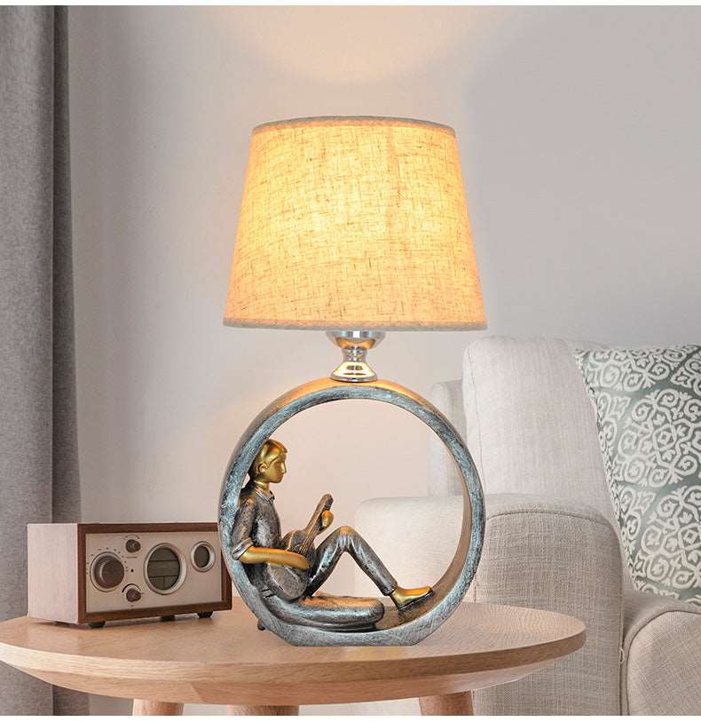 ALDO Lamps> Lighting & Ceiling Fans Boy Playing Guitar Art Deco Modern Table Lamp Boy Playing Guitar and Girle Reading The Book