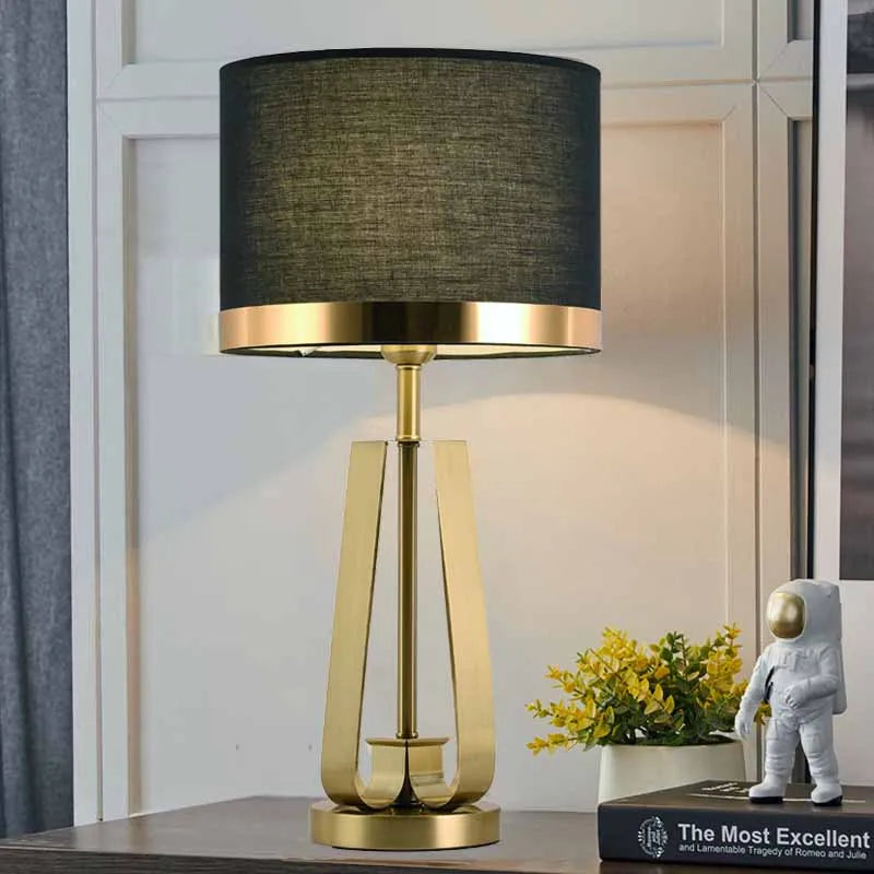ALDO Lamps> Lighting & Ceiling Fans Modern Nautical Style Table Lamp Solid  Capor with Fabric Shade