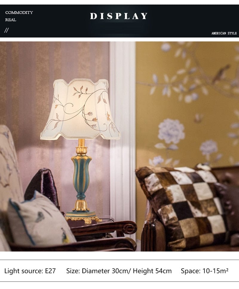 ALDO Lamps> Lighting & Ceiling Fans Vintage  Style Table Lamp With Decorated Fabric Shade with  LED