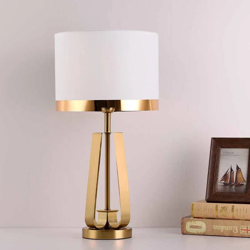 ALDO Lamps> Lighting & Ceiling Fans White Shade Modern Nautical Style Table Lamp Solid  Capor with Fabric Shade