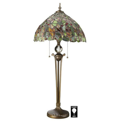 ALDO Lighting > Lamps 16"Wx16"Dx33"H. / New / metal and glass Tiffany-Style Stained Glass Sculptural Floor Lamp