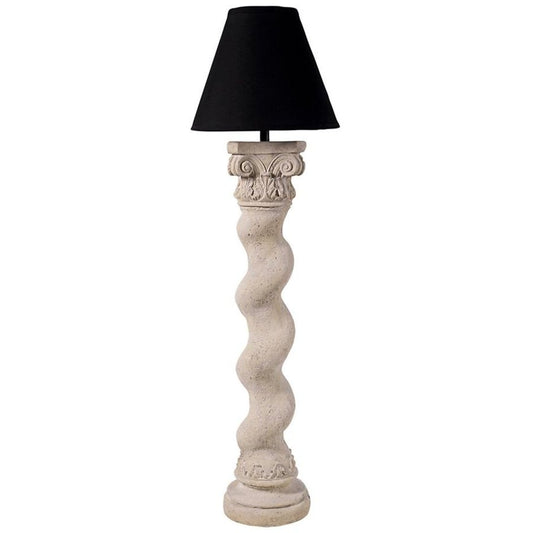 ALDO Lighting > Lamps 26"dia.x73"H. / New / Resin Barley Twisted Capitoline Column Floor Lamps By Artist Bernini