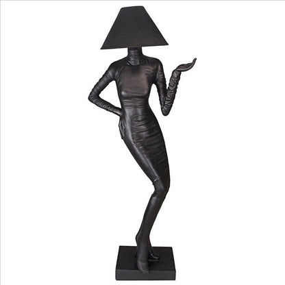 ALDO Lighting > Lamps 35"Wx13.5"Dx76"H / New / Resin Mademoiselle Couture Handmade Sculptural Floor Lamp