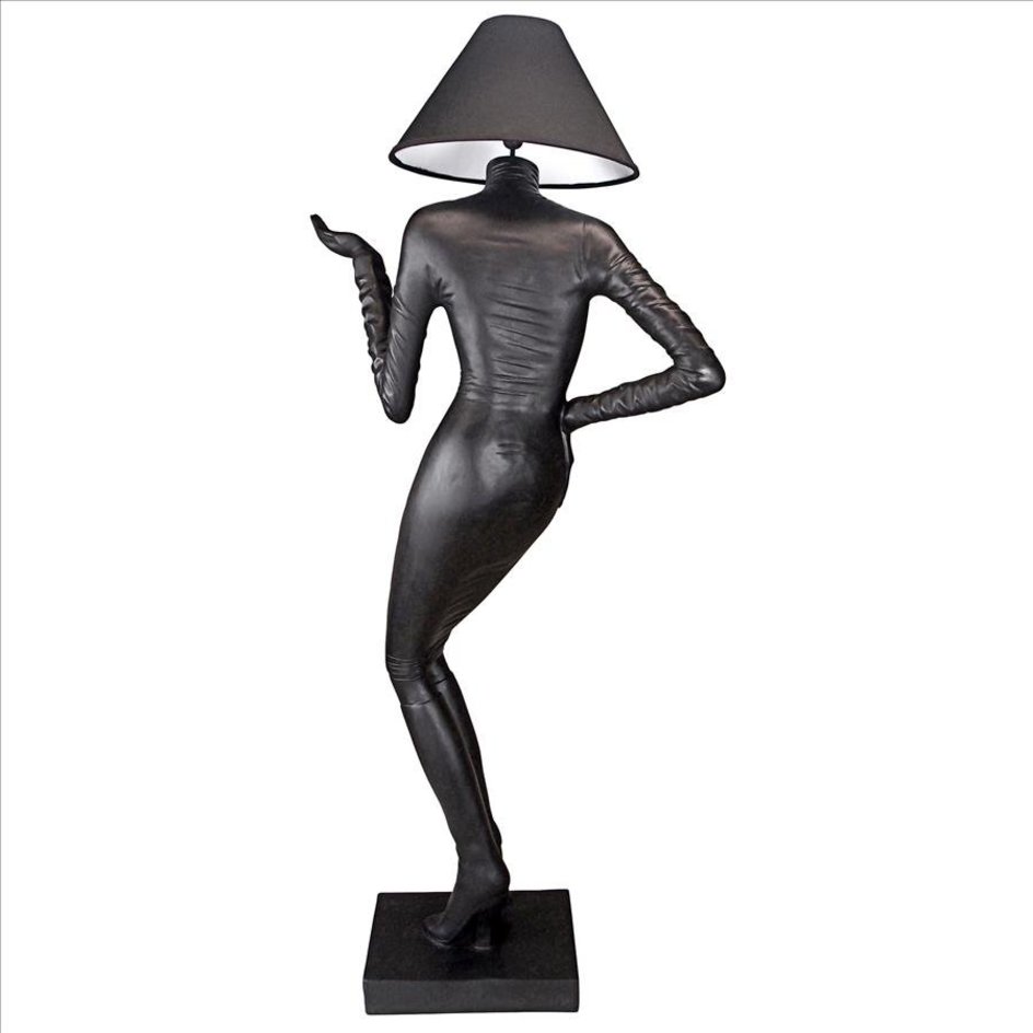 ALDO Lighting > Lamps 35"Wx13.5"Dx76"H / New / Resin Mademoiselle Couture Handmade Sculptural Floor Lamp