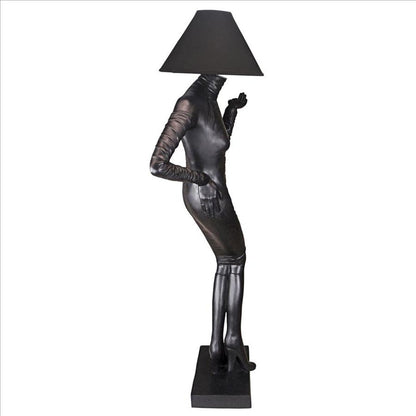 ALDO Lighting > Lamps 35"Wx13.5"Dx76"H / New / Resin Mademoiselle Couture Handmade Sculptural Floor Lamp