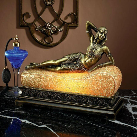 ALDO Lighting > Lamps Cleopatra Queen of Egypt Mosaic Glass Sculpture Table Lamp By Demetre Chiparus