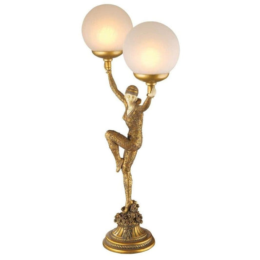 ALDO Lighting > Lamps Golden Dancer Lamp Statue By Artist Demetre Chiparus