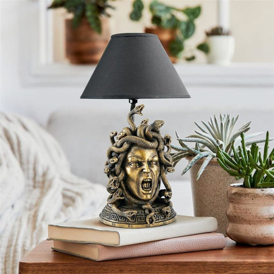 ALDO Lighting > Lamps Greek Medusa Gorgon the Snake Haired Sculptural Table Lamp