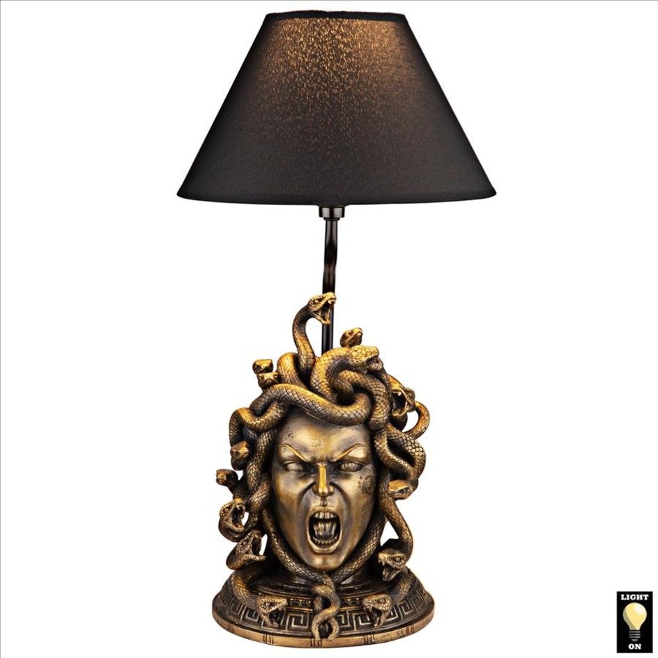 ALDO Lighting > Lamps Greek Medusa Gorgon the Snake Haired Sculptural Table Lamp