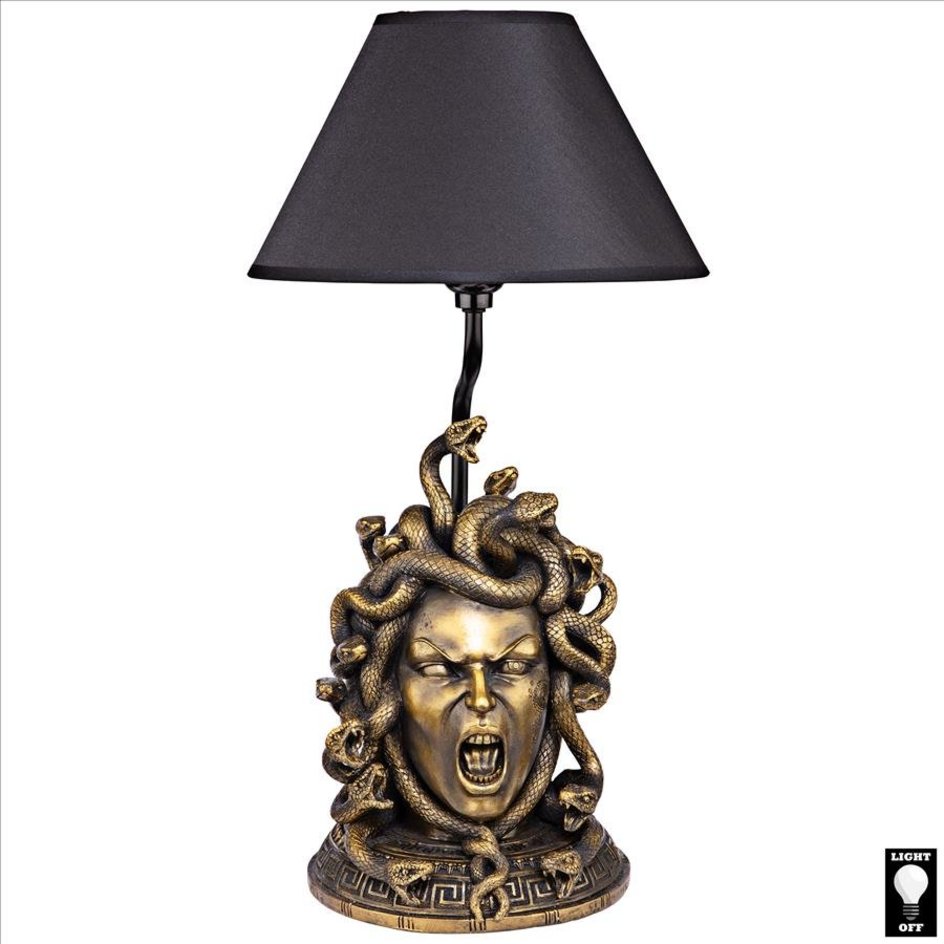 ALDO Lighting > Lamps Greek Medusa Gorgon the Snake Haired Sculptural Table Lamp