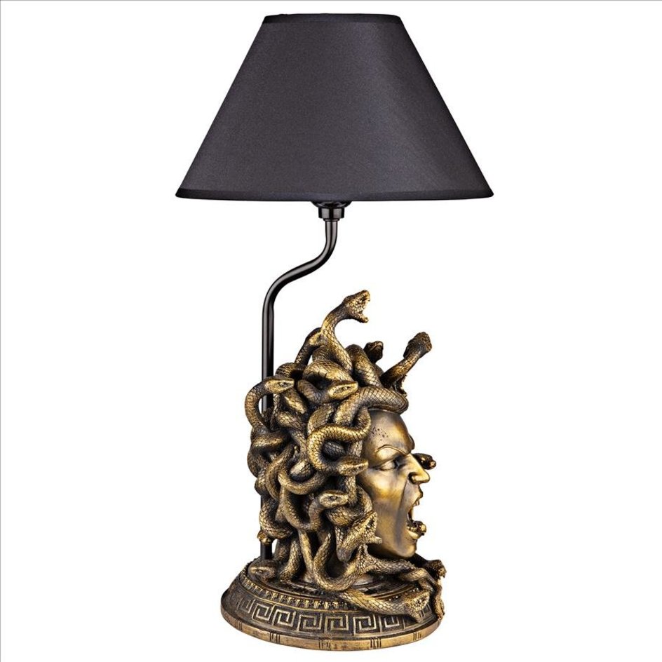 ALDO Lighting > Lamps Greek Medusa Gorgon the Snake Haired Sculptural Table Lamp