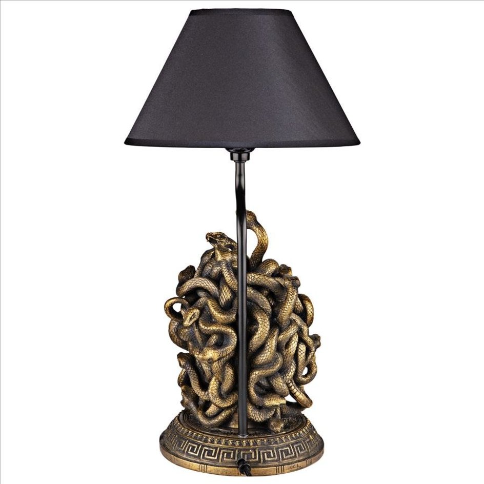 ALDO Lighting > Lamps Greek Medusa Gorgon the Snake Haired Sculptural Table Lamp