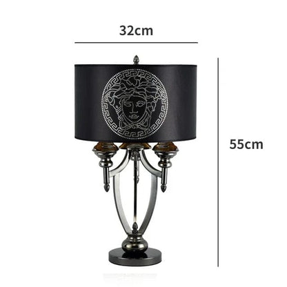 ALDO Lighting > Lamps Versace Style  Fabric Lampshade Large Table Top Lamps