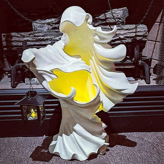 ALDO Lighting > Lighting Fixtures > Ceiling Light Fixtures 5"D x 5"W x 8"H Inches / new / resin Sculptural Hell's Messenger with Lantern Light  Halloween Scary Statue