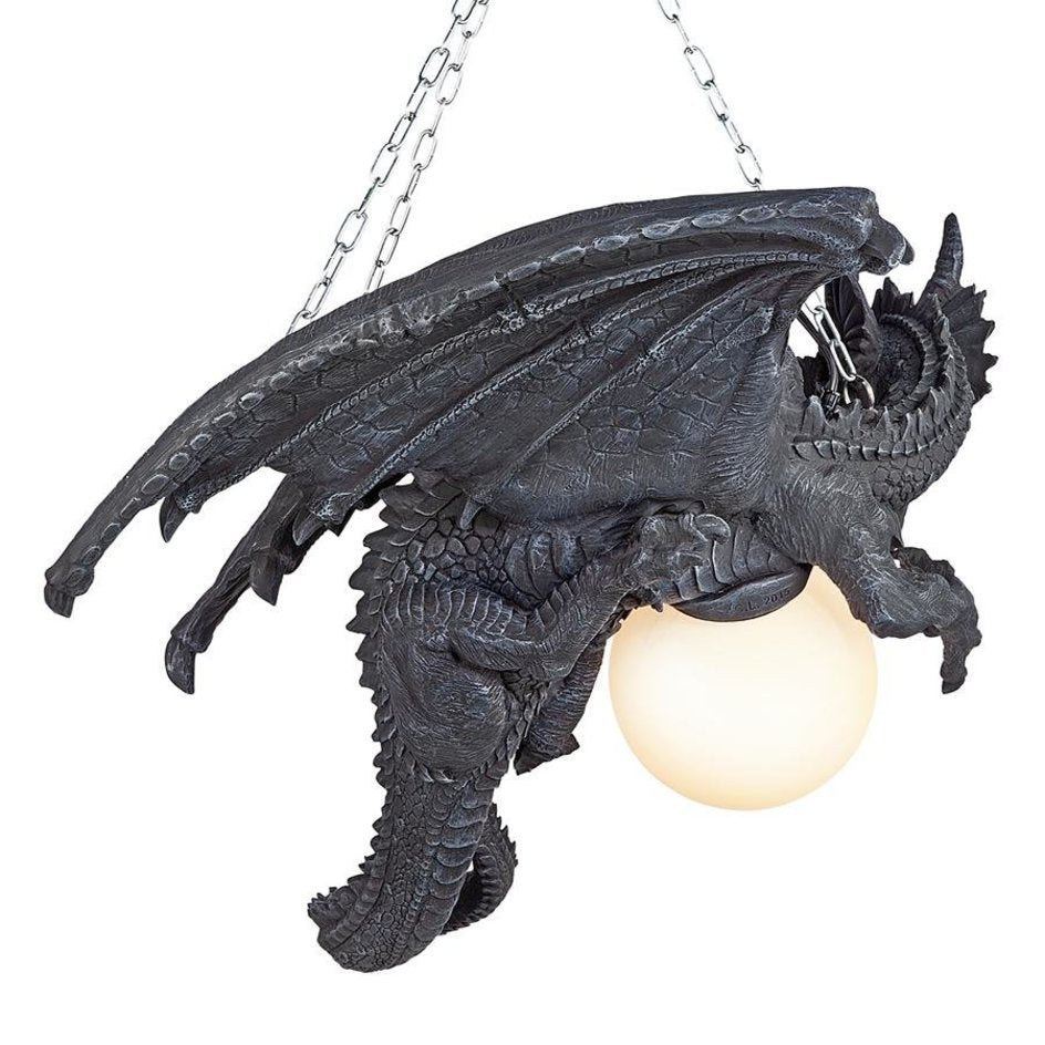 ALDO Lighting > Lighting Fixtures > Ceiling Light Fixtures Dragon Sculptural Gothic Chandelier Lamp By Artist Gary Chang