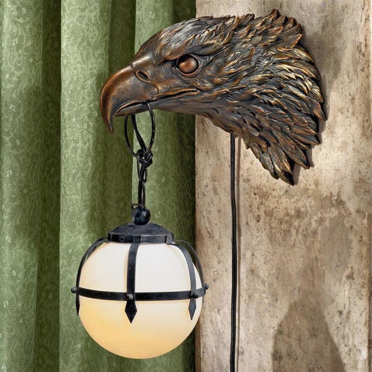ALDO Lighting > Lighting Fixtures > Ceiling Light Fixtures Freedom Patriotic American Bald Eagle Sculptural Electric Wall Sconce Lamp by artist Monte M. Moore