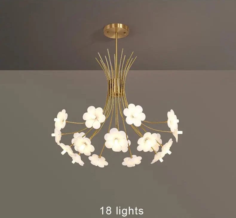 ALDO Lighting > Lighting Fixtures > Ceiling Light Fixtures Venetian Style Flower Glass Chandelier Ceiling Light Fixture
