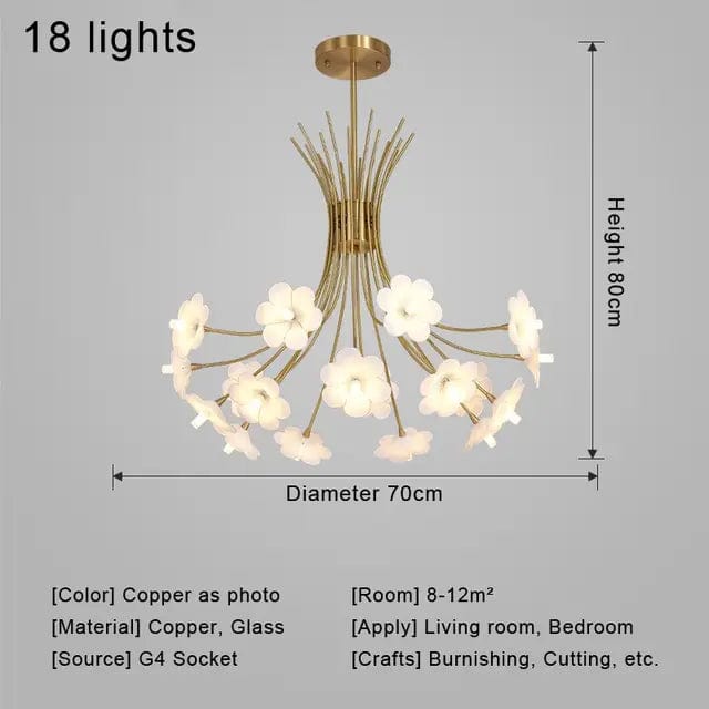 ALDO Lighting > Lighting Fixtures > Ceiling Light Fixtures Venetian Style Flower Glass Chandelier Ceiling Light Fixture