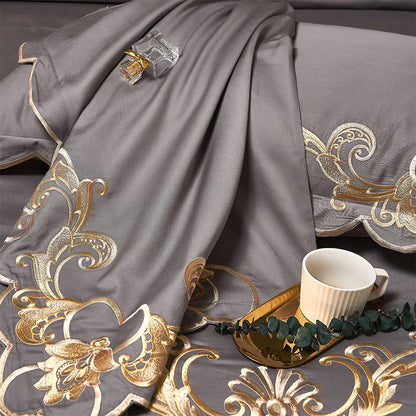 ALDO > Linens & Bedding > Bedding > Duvet Covers Glamorous Luxury Duvet Set 100% Egyptian Cotton With Golden Embroidery