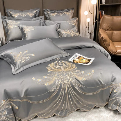 ALDO Linens & Bedding > Bedding > Duvet Covers Victorian Royal Style Luxury Duvet Egyptian Cotton Embroidery Cotton 4 Pic Bedding Set