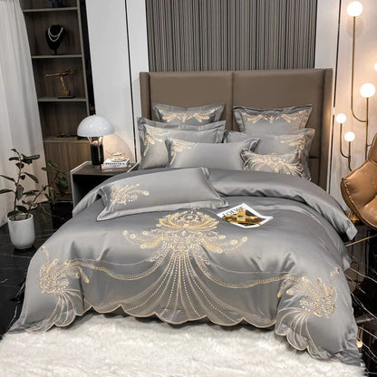 ALDO Linens & Bedding > Bedding > Duvet Covers Victorian Royal Style Luxury Duvet Egyptian Cotton Embroidery Cotton 4 Pic Bedding Set