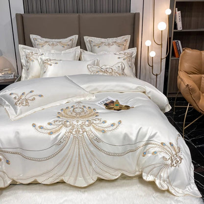 ALDO Linens & Bedding > Bedding > Duvet Covers Victorian Royal Style Luxury Duvet Egyptian Cotton Embroidery Cotton 4 Pic Bedding Set