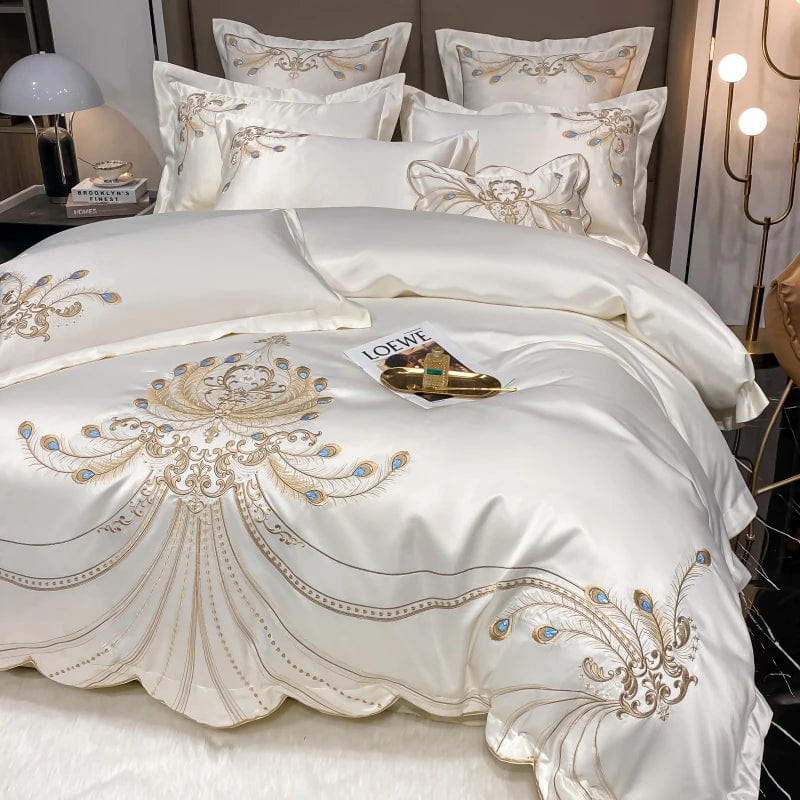 ALDO Linens & Bedding > Bedding > Duvet Covers Victorian Royal Style Luxury Duvet Egyptian Cotton Embroidery Cotton 4 Pic Bedding Set