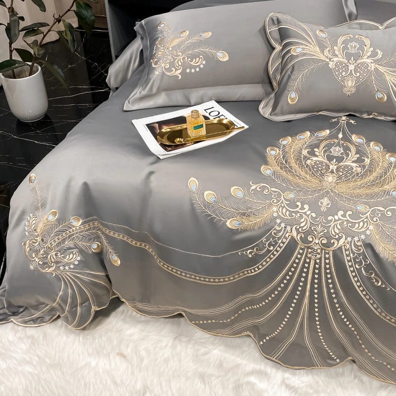 ALDO Linens & Bedding > Bedding > Duvet Covers Victorian Royal Style Luxury Duvet Egyptian Cotton Embroidery Cotton 4 Pic Bedding Set