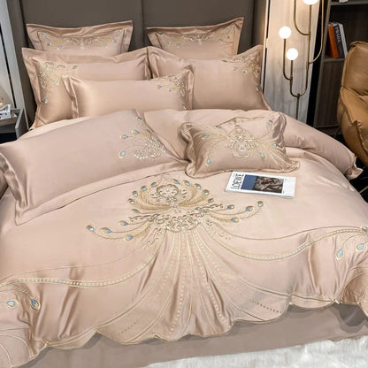 ALDO Linens & Bedding > Bedding > Duvet Covers Victorian Royal Style Luxury Duvet Egyptian Cotton Embroidery Cotton 4 Pic Bedding Set