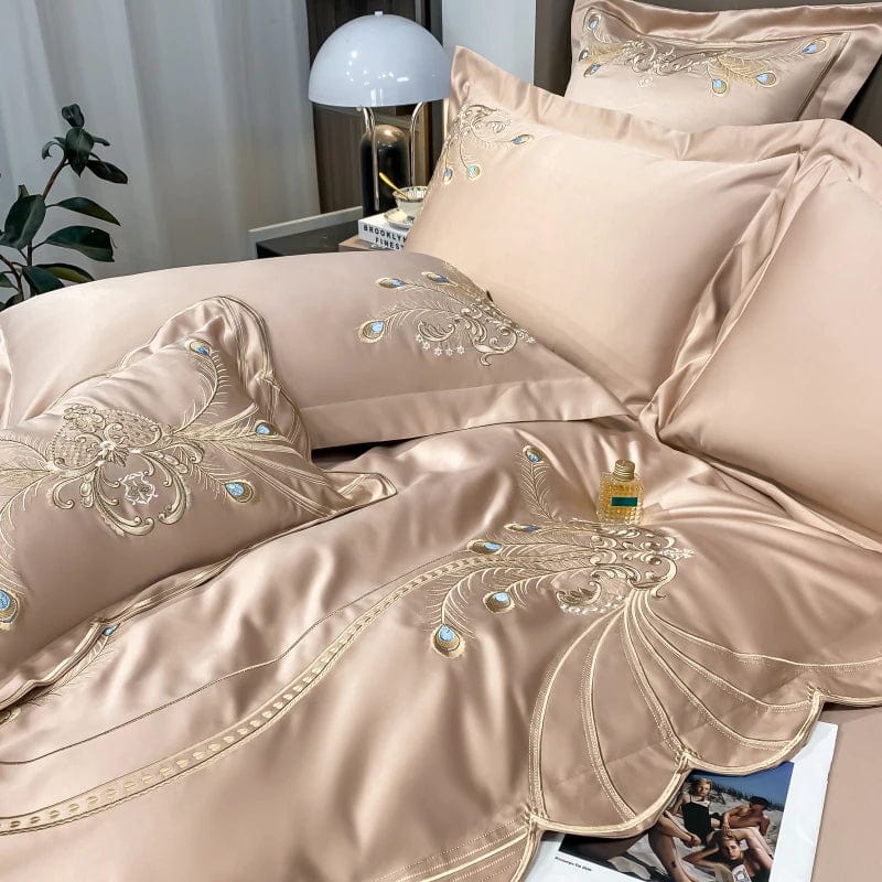 ALDO Linens & Bedding > Bedding > Duvet Covers Victorian Royal Style Luxury Duvet Egyptian Cotton Embroidery Cotton 4 Pic Bedding Set