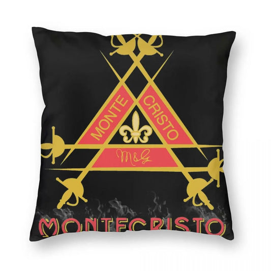 ALDO Linens & Bedding > Bedding > Pillowcases & Shams 40cm x 40cm (16*16 inch pillowcase) / Velvet / Black and Gold Monte Christo Habana Cuba Cigar Style Pillowcases  Poliester