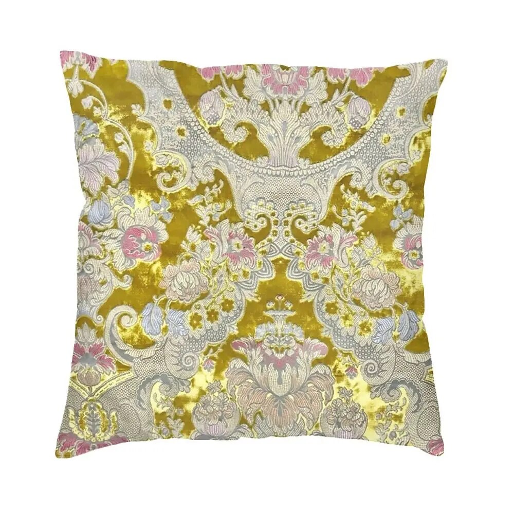ALDO Linens & Bedding > Bedding > Pillowcases & Shams 40x40cm 16x16in / Velvet / Black and Gold Garden of Eden Style with Luxury Ornament  Velvet Pillowcases