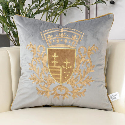 ALDO Linens & Bedding > Bedding > Pillowcases & Shams 45x45cm / 18x18in inches / Grey-TY Royal Lily Decorative Woven Luxury Pillowcases
