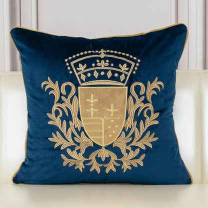 ALDO Linens & Bedding > Bedding > Pillowcases & Shams 45x45cm / 18x18in inches / Navy Blue-TY Royal Lily Decorative Woven Luxury Pillowcases